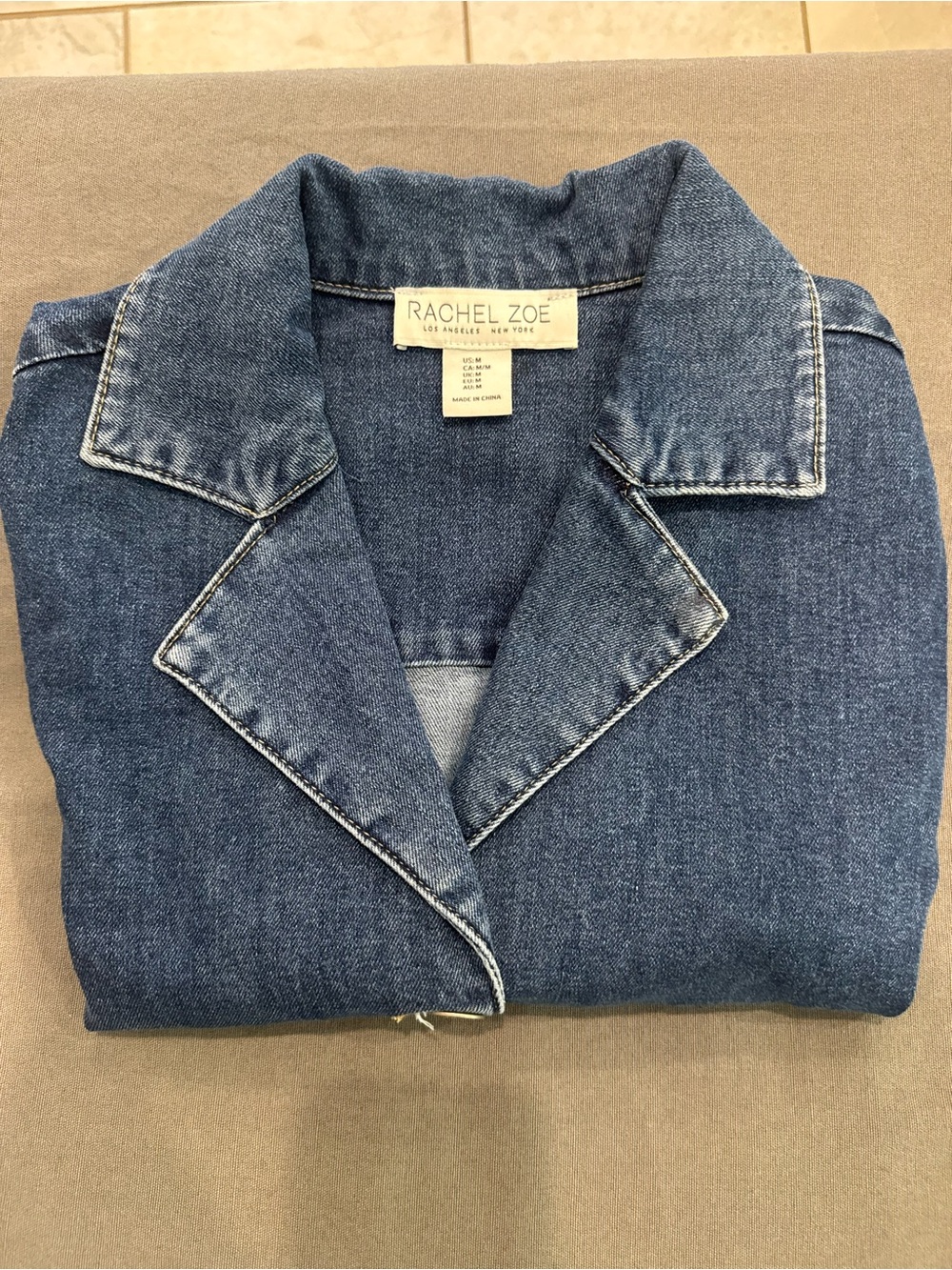 Rachel Zoe Women's Blue Denim Short Sleeve Jacket Coastal Cottagecore Casual Med - Picture 6 of 6